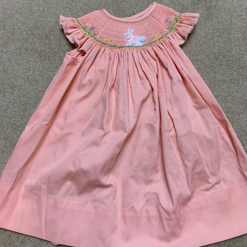 Peach smocked dress
